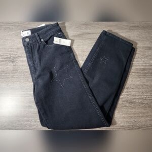 Anthropologie X Sundry Black Stars High Rise Relaxed Straight Leg Jeans Size 26